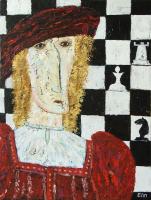 Chess oil painting Bogomolnik    